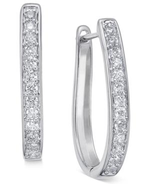 Diamond Oval Hoop Earrings (3/8 Ct. T.w.) In 14k White Or Yellow Gold