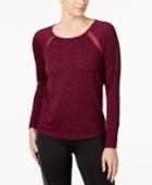Ideology Space-dyed Mesh-trim Top, Created For Macy's