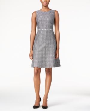 Nine West Two-tone Tweed Fit & Flare Dress