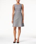Nine West Two-tone Tweed Fit & Flare Dress