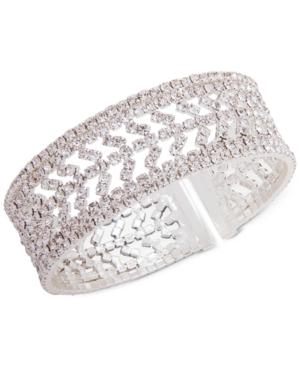 Anne Klein Silver-tone Pave Cuff Bracelet