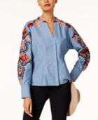 Anna Sui Loves Inc International Concepts Cotton Embroidered Shirt, Created For Macy's