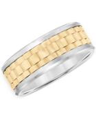 Two-tone Comfort Fit Band In Tungsten Carbide