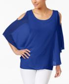 Charter Club Butterfly-sleeve Cold-shoulder Top, Only At Macy's