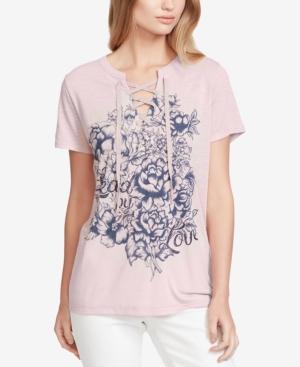 Jessica Simpson Juniors' Magnolia Lead By Love Graphic T-shirt