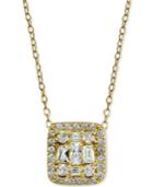 Giani Bernini Cubic Zirconia 18k Gold Plated Sterling Silver Cluster Square Pendant Necklace 18, Created For Macy's