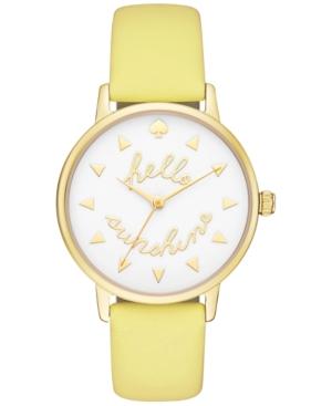Kate Spade New York Women's Metro Lemonade Yellow Leather Strap Watch 34mm Ksw1090