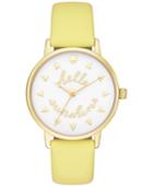 Kate Spade New York Women's Metro Lemonade Yellow Leather Strap Watch 34mm Ksw1090