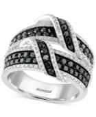 Caviar By Effy White And Black Diamond Ring (1-1/2 Ct. T.w.) In 14k White Gold