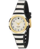 Kate Spade New York Women's Rumsey Black And Cream Stripe Plastic Strap Watch 30mm 1yru0749