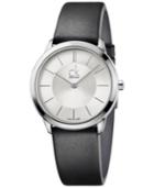 Calvin Klein Minimal Unisex Swiss Minimal Black Leather Strap Watch 35mm K3m221c6
