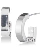Dkny Logo 1/2 Huggie Hoop Earrings, Created For Macy's