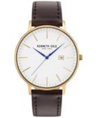 Kenneth Cole Men's Brown Leather Strap Watch 42mm Kc15059005