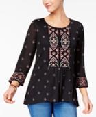 Style & Co Beaded Embroidered Top, Created For Macy's