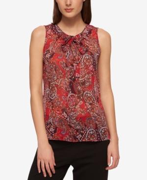 Tommy Hilfiger Paisley-print Tie-neck Shell