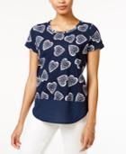 Maison Jules Printed Contrast T-shirt, Only At Macy's