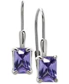 Giani Bernini Purple Cubic Zirconia Drop Earrings In Sterling Silver, Only At Macy's