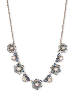 Marchesa Gold-tone Crystal, Stone & Imitation Pearl Statement Necklace, 16 + 3 Extender