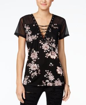 Gypsies & Moondust Juniors' Lace-up T-shirt