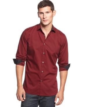 Alfani Slim-fit Long-sleeve Stretch Check Shirt