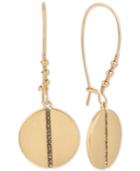 Kenneth Cole New York Gold-tone Pave Row Disc Drop Earrings
