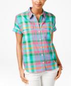 American Living Plaid Short-sleeve Shirt, Only At Macy's