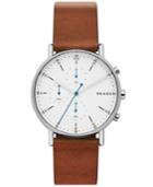 Skagen Men's Chronograph Signatur Brown Leather Strap Watch 40mm