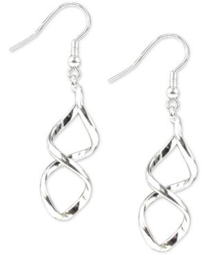 Charter Club Silver-tone Twist Drop Earrings, Created For Macy's