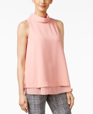 Alfani Turtleneck Layered-hem Top, Only At Macy's