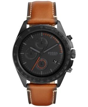 Fossil Men's Chronograph Sport 54 Dark Brown Leather Strap Watch 44mm Ch3050
