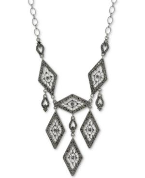 2028 Hematite-tone Pave Filigree Statement Necklace, A Macy's Exclusive Style