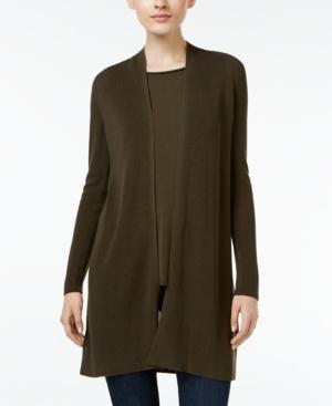 Eileen Fisher Rib-knit Open-front Cardigan