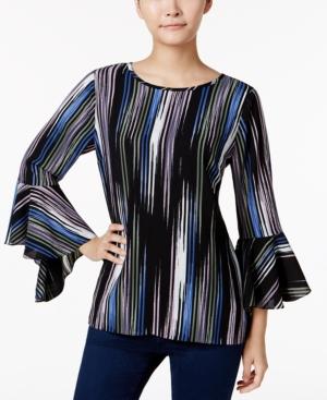 Vince Camuto Printed Bell-sleeve Top, A Macy's Exclusive Style