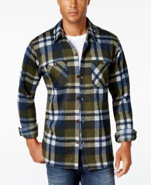 Weatherproof Vintage Men's Big And Tall Plaid Fleece Shirt Jacket, Classic Fit