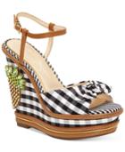 Jessica Simpson Azeena Gingham Wedge Sandals Women's Shoes