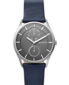 Skagen Men's Holst Blue Leather Strap Watch 40mm