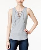 Ultra Flirt Juniors' Sleeveless Lace-up Tank Top
