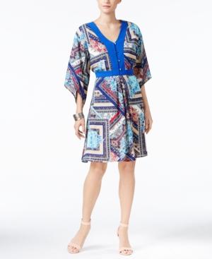 Ny Collection Printed Peasant Dress