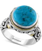 Turquesa By Effy Manufactured Turquoise Ring (5-1/4 Ct. T.w.) In Sterling Silver And 18k Gold