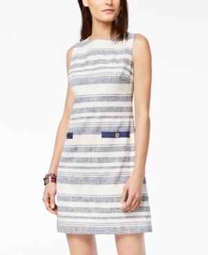 Tommy Hilfiger Striped Sleeveless Shift Dress