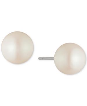 Carolee Silver-tone Imitation Pearl Stud Earrings