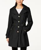 Calvin Klein Petite Hooded Single-breasted Trench Coat, Only At Macy's