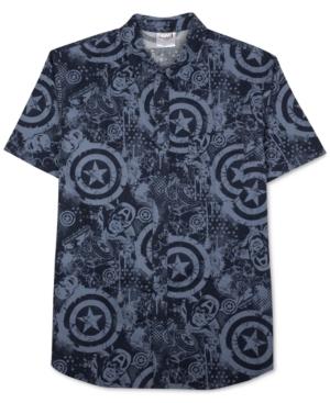 Jem Men's Captain America Graphic-print Short-sleeve Shirt