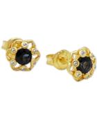 Kesi Jewels London Blue Topaz (1/2 Ct. T.w.) And Diamond Accent Stud Earrings In 18k Gold Over Sterling Silver