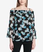 Calvin Klein Printed Off-the-shoulder Top
