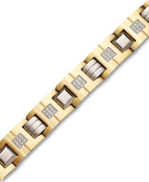 Men's Stainless Steel Bracelet, Diamond Link (1/2 Ct. T.w.)