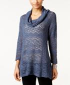 Style & Co Lace Cowl-neck Sweater, Only At Macy's