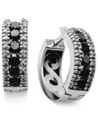 Caviar By Effy Diamond Black And White Diamond Small Hoop (1 Ct. T.w.) In 14k White Gold