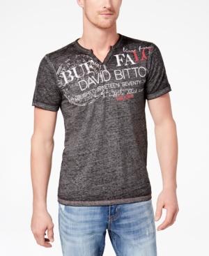 Buffalo David Bitton Men's Logo-print Split-neck T-shirt