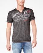 Buffalo David Bitton Men's Logo-print Split-neck T-shirt